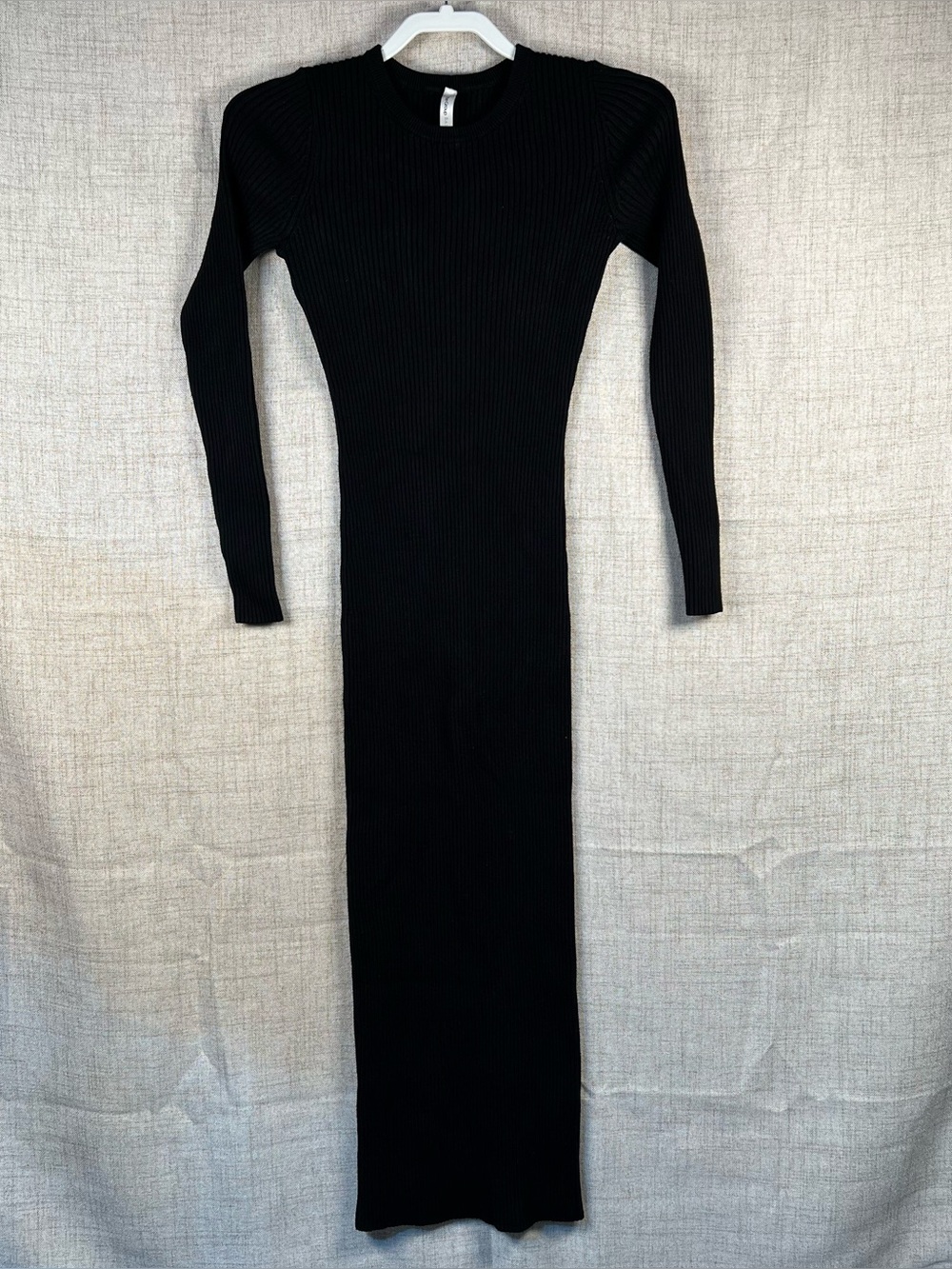 The Group Babaton Aritzia Dress Black Ribbed Long Sleeve Maxi Women's XSmall